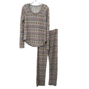 Make + Model Kids Knit Gingerbread PJ Set Pajamas Set Size Small